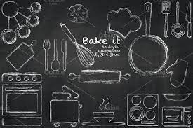 bake it chalkboard illustration chalk