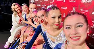 Great job Liberty Sr group today with 5 hoops at Miss Valentine, Tartu  Estonia Clean routine 25.7, silver medal 🥈 even better tomorrow 🙏🤞❤️  @missvalentinegymnastics @liberty_seniors