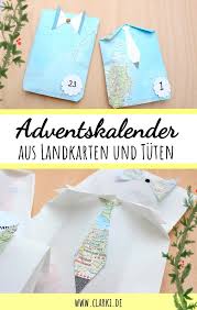 Adventskalender Aus Landkarten Und Papiertuten Basteln Adventkalender Adventskalender Papiertuten Basteln