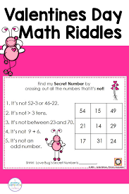 You can do the exercises online or download the id: Valentines Day Math Riddle Task Cards For Two Digit Numbers In 2021 Math Riddles Task Cards Math Task Cards
