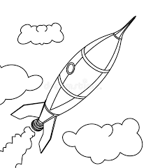 Rocket ship outline coloring page. Rocket Ship Coloring Page Stock Illustration Illustration Of Child 86352689