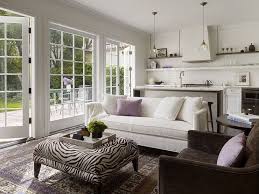 Beautiful Small Living Room Kitchen Combo Love The Brown And White With Splashes Of Lavend Small Living Room Design Small Living Room Decor Narrow Living Room