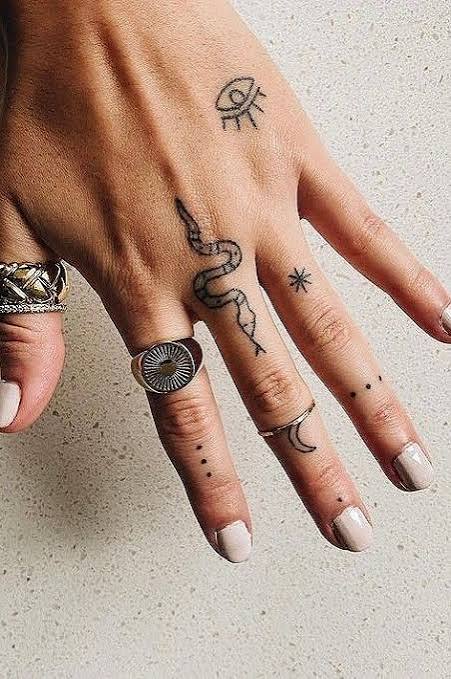 Snake Finger Tattoo