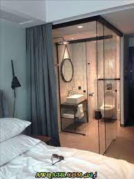 ديكورات حمامات شاور زجاج كابينة و خاصة بغرفة النوم روعة