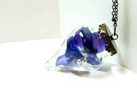 Larkspur Necklace Real Flower Necklace Larkspur Birthday Etsy Pressed Flower Necklace Dried Flower Jewelry Bridesmaid Necklace