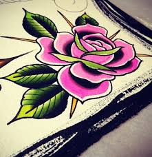 Traditional Pink Rose Tattoo Traditional Tattoo Flowers Pink Rose Tattoos Small Traditional Tattoo