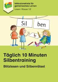 Taglich 10 Minuten Silbentraining Blitzlesen Und Silbenratsel Unterrichtsmaterial Im Fach Deutsch In 2020 Silben Lesen Training