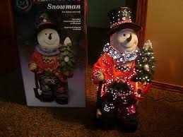 Walmart coyote_sc national tree company. Puleo 20 Optic Glow Fiber Optic Lighted Christmas Snowman Resin Sculpture Euc 476956847