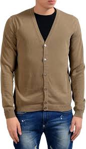 Men's Brown Light Cardigan Sweater US XS IT 46;