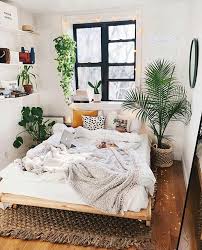Boho Bohemian White Bedroom Plants White Duvet Beautiful Contrasting Black Win Bedroom Decor For Couples Bedroom Decor For Couples Small Small Bedroom Decor