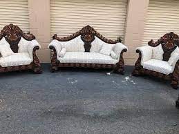 Maharaja Style Traditional Wooden Carved 5 Seater Sofa Set 3 Pcs 39699 Buy Sofa Set Online 5 Seater Sofa Sofa Set Online Seater Sofa