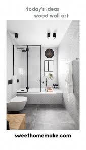 Create contrast with a black and white bathroom. Just Click On The Link To Get More Information About Bathroom Decor Ideas Many Organization Modern Bathroom Wall Decor Bathroom Wall Decor Bathroom Interior