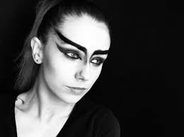 black white photographic makeup