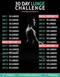 30 Day Lunge Challenge Fitness Workout 30 Day Fitness Challenges Lunge Workout 30 Day Fitness 30 Day Workout Challenge