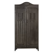Theodore Armoire 2 Portes En Metal Gris H202 X L95 X P52 Cm 71 5 Kg Maisons Du Monde 799 Wooden Wardrobe Hallway Furniture Harrison House