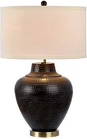 Amazon Com Catalina Lighting 19954 000 Modern Hammered Metal Table Lamp With Antique Brass Accents 27 25 Oil Rubbed Bronze Home Improvement