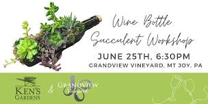 Wine Bottle Succulent Workshop at Grandview Vineyards