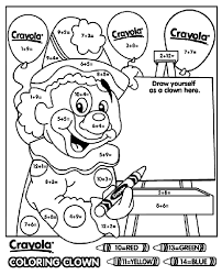 Color by numbers halloween addition facts freebie. Coloring Clown Addition Coloring Page Crayola Com
