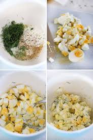 250 calories, 14 g fat (5 g saturated. Healthy Greek Yogurt Egg Salad With Dill And Lemon Bowl Of Delicious