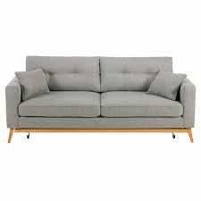 Canape Lit Style Scandinave 3 Places Gris Clair Brooke Maisons Du Monde