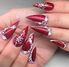 55 Trendy Spring Acrylic Nails You Will Love Christmas Nails Red Stiletto Nails Christmas Nail Designs