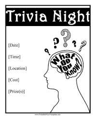 Flyer mar, this is a package of trivia invitation template ready to promote any event. Trivia Night Flyer