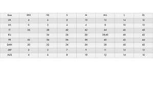 sizing conversion chart diverse