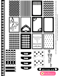 Black And White Free Printable Labels Black And White Stickers For Erin Condren And Happy Planner Happy Planner Printables Printable Planner Free Printable Planner Stickers