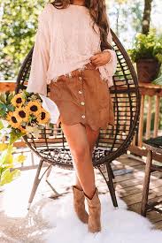 Leopard print beautifully ties the camel and black colors of this outfit together and livens up the i'm meagan, an american style blogger currently living on a farm in virginia with my husband and. Soho Flow Faux Suede Skirt In Camel Impressions Online Boutique
