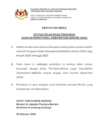 Dalam masa terdekat in english. Aiac Status Of The Appointment Of The Director Of The Asian International Arbitration Centre Aiac