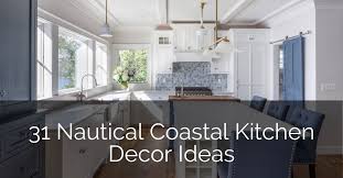 Check out this round up of great inspiration photos and the best ideas for a covered range hood in a kitchen. 31 Nautical Coastal Kitchen Decor Ideas Sebring Design Build
