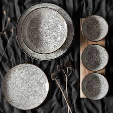 Assiette Creuse En Faience Motifs Noirs Maisons Du Monde Trending Decor Decorative Storage Boxes Sideboard Furniture