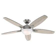 54 Contempo Brushed Nickel Led Fan With Remote Led Ceiling Fan Ceiling Fan Hunter Fans