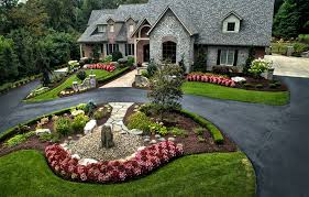 You can also add a small tree in the bed on the right (looking at your house) and a medium size shrub on the left. Large Estate Landscape Design And Build Long Tree Lined Driveway Leading To A Cir Front Yard Landscaping Design Driveway Design Circular Driveway Landscaping