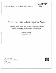 World development indicators used in this example: Never Too Late To Get Together Again Turning The Czech And Slovak Customs Union Into A Stepping Stone To Eu Integration