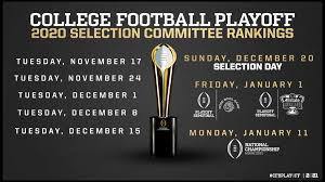 College football bowl games college football championship cotton bowl alamo bowl texas bowl. College Football Playoff Committee Announces Ranking Release Dates For 2020 21 Season Cbs19 Tv
