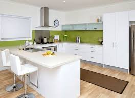 Kaboodle Gloss White Thermoformed Doors In A Modern Profile With Frosted Glass Feature Doors Almond Brittle Benchtops Aluminium Laminate K Kitchen Gallery Kitchen Cabinet Design Gloss Kitchen Cabinets