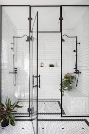 Black And White Bathroom Shower Ideas These Walk In Shower Ideas Will Help You Find Your Zen In 2020 Bathroom Renovation Trends Bathroom Design Bathroom Renovation