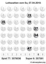 Sie lauten 1, 22, 25, 28, 37, 44, die superzahl ist die 7. Lottozahlen Samstag 07 04 2018 Lotto Archiv