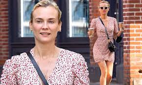 Meu nome é thamires kruger, tenho 22 anos e acho. Diane Kruger Slips Her Slender Frame Into A Summery Floral Pink Dress As She Grabs Coffee For Two Daily Mail Online
