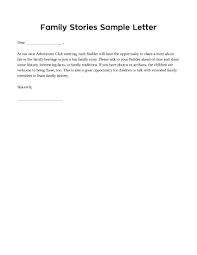 Meeting 10 Letter To Send Home With Kids In Advance Of Family Stories Activity Story Activities Family Stories Family Fun