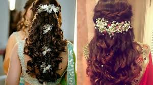 The possibility of hairstyles for lehenga when you have long hair is endless. Open Hairstyle With Flower Gajra Hairstyle Ideas Indian Party Hairstyles Youtube