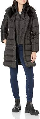You are on right place. Larry Levine Women S Down Filled Coat With Faux Fur Trimmed Hood Clothing Amazon Com
