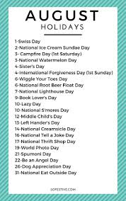 August Holidays Food Random Holidays To Celebrate In August Plus A Free Print National Holiday Calendar August Holidays Silly Holidays