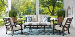 Lake Breeze Aged Bronze 4 Pc Outdoor Seating Set With Parchment Cushions Outdoor Seating Set Patio Furniture For Sale Outdoor Seating