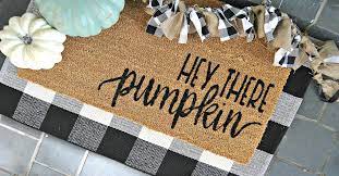 Print the pumpkin script letters onto 2 sheets of 8.5″ x 11″ paper and cut them out. Fall Welcome Door Mat With Free Svg File 2021
