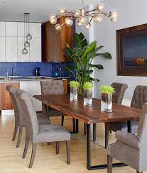 Tudor arm chair upholstery in 70% cotton and 30% linen, and made in the usa. A Live Edge Dining Table Paired With Tufted Upholstered Chairs Finishes This Traditional M Live Edge Dining Room Dining Room Inspiration Live Edge Dining Table