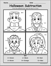 The spruce / kelly miller halloween coloring pages can be fun for younger kids, older kids, and even adults. Halloween Subtraction Coloring Packet Prim Elem Clip Art Abcteach