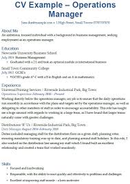 Operations Manager Cv Example Icoveruk In 2020 Cv Template Cv Design Template Cv Examples