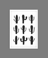 Black And White Cactus Printable Black And White Cactus Printable Wall Art Typography Print Minimal Print Large Print 50x70 Cm